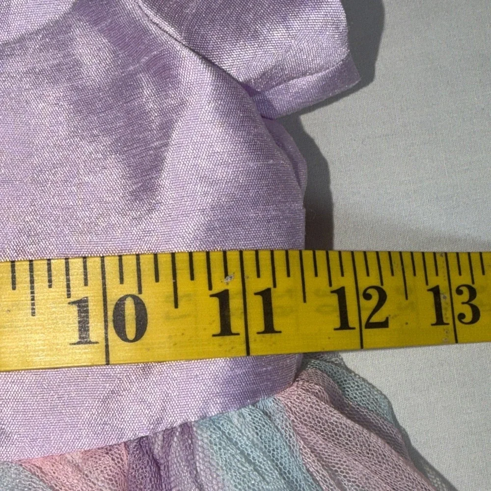 Wonder Nation Girls Lavender Pastel Tulle Dress Size 4T Floral Appliqué